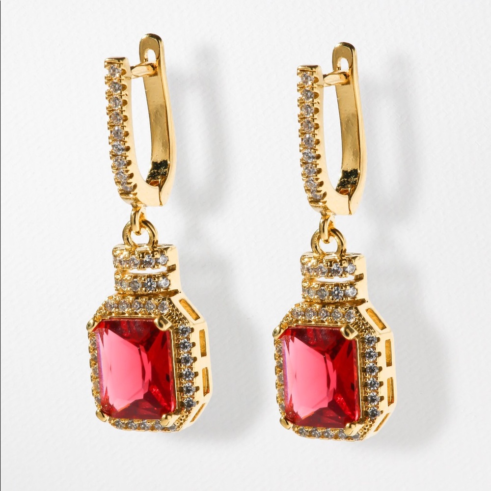 New Vanessa Mooney the scarlet earrings red gold